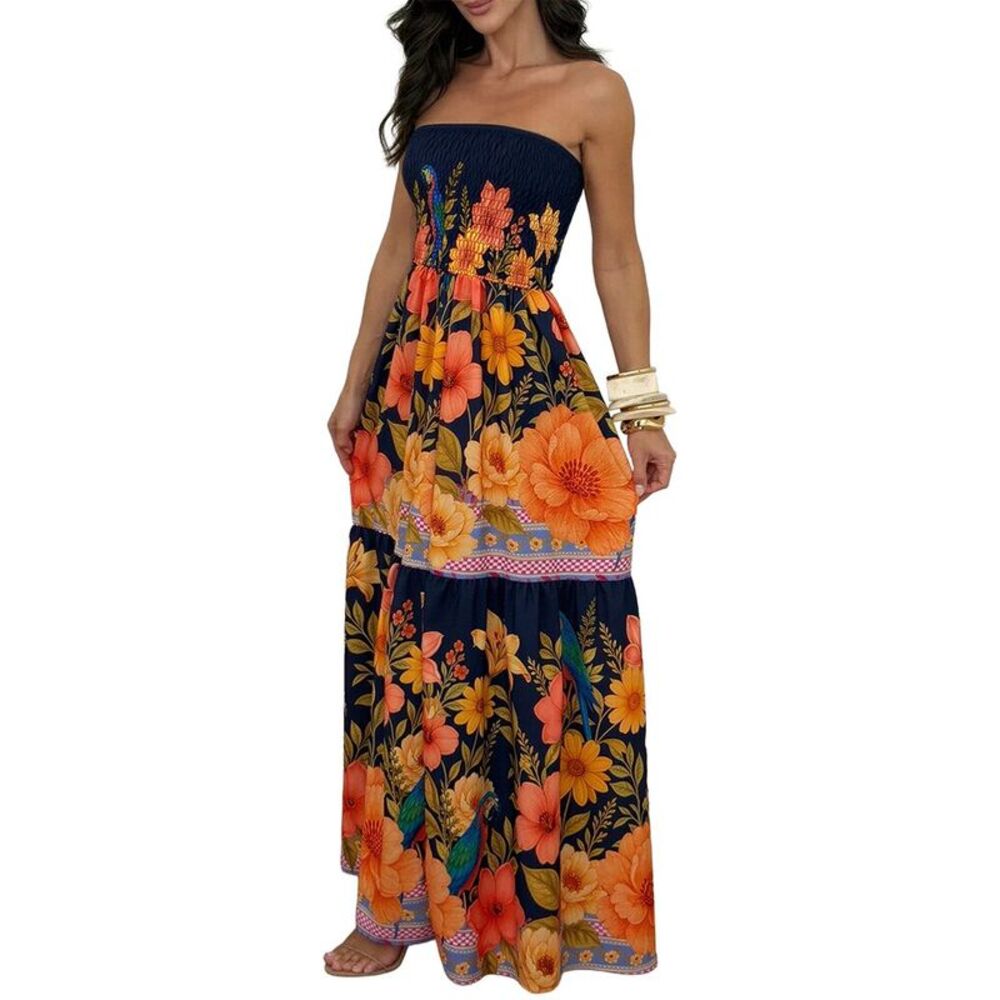Kayla Paris Womens Maxi Dress, Blue